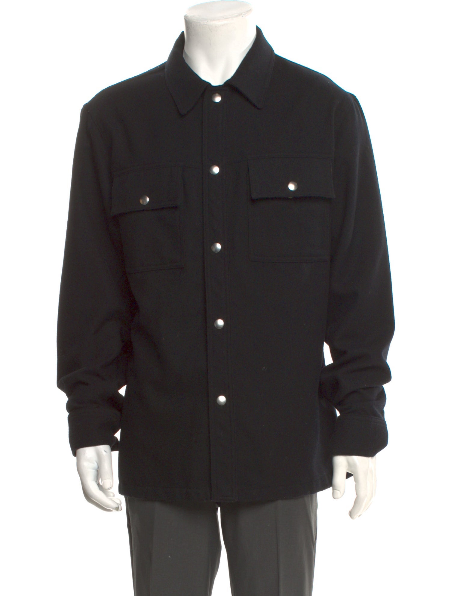 Sandro Wool Long Sleeve Shirt