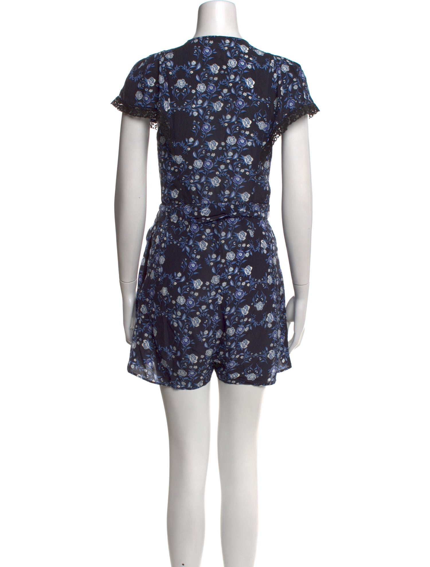 Sandro Floral Print V-Neck Romper