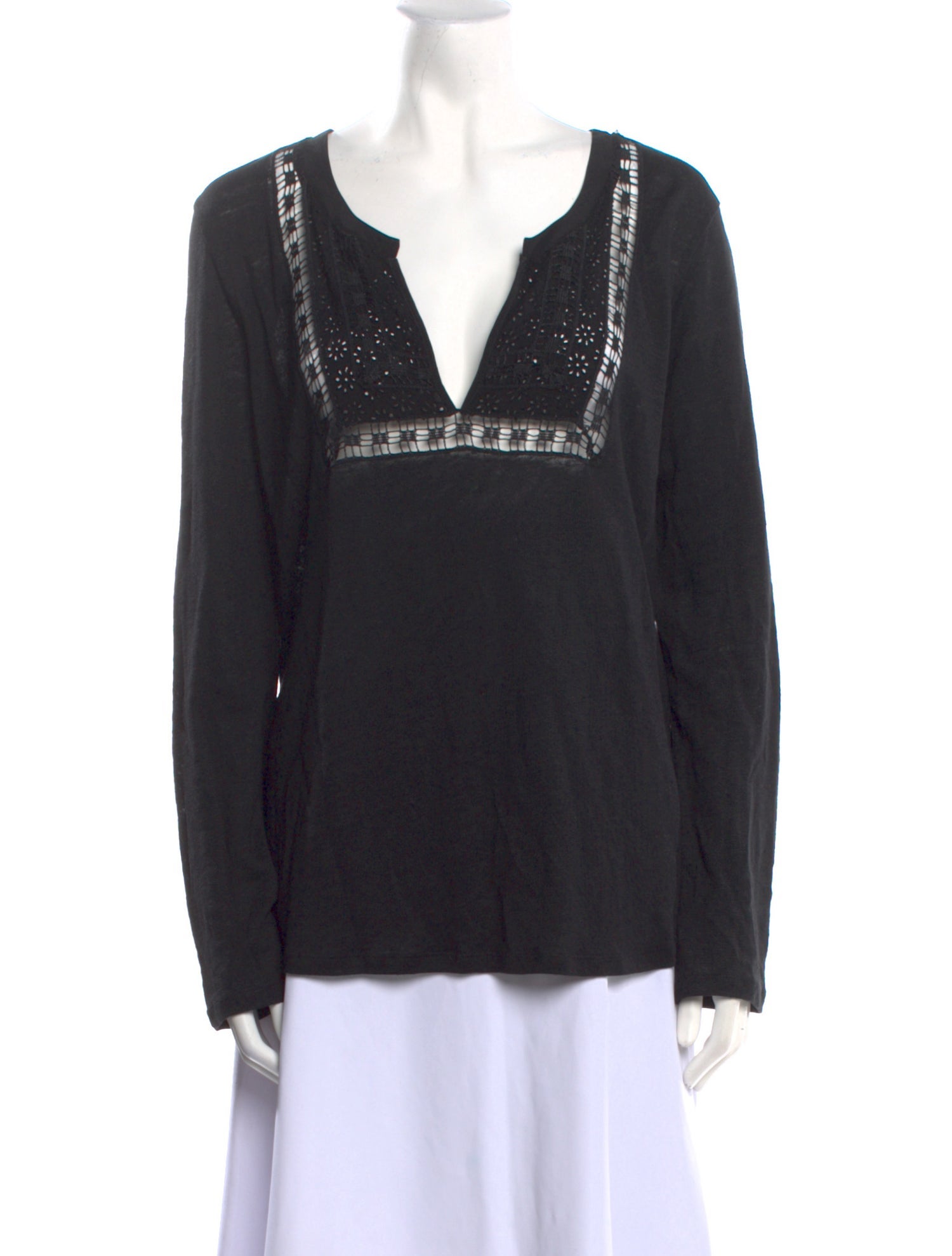 Sandro Linen V-Neck Tunic