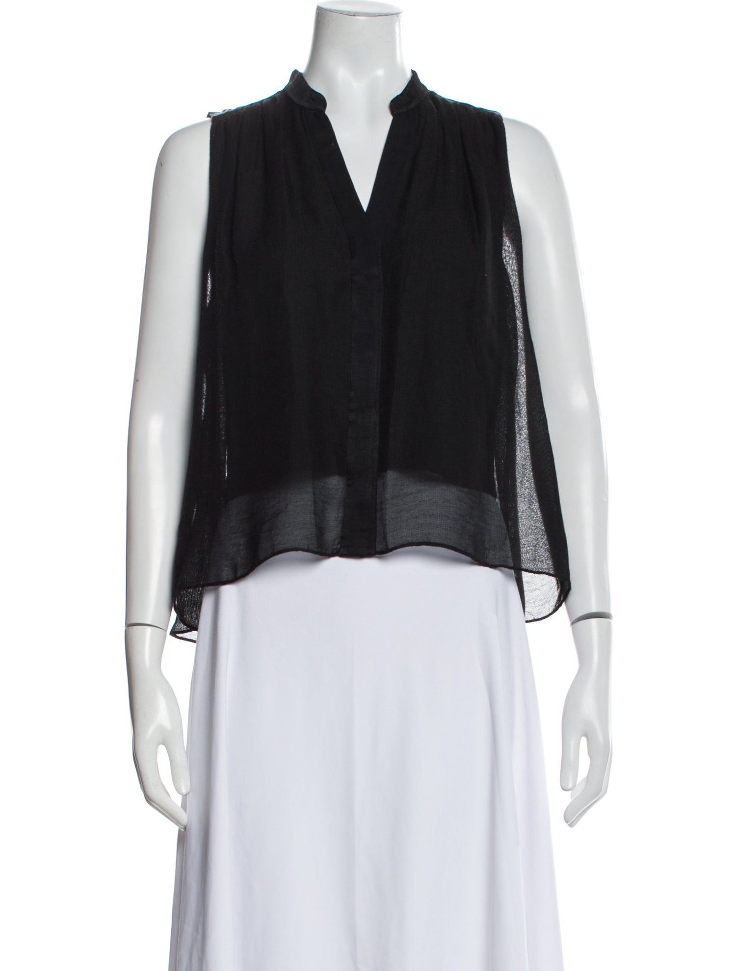 Sandro V-Neck Sleeveless Crop Top