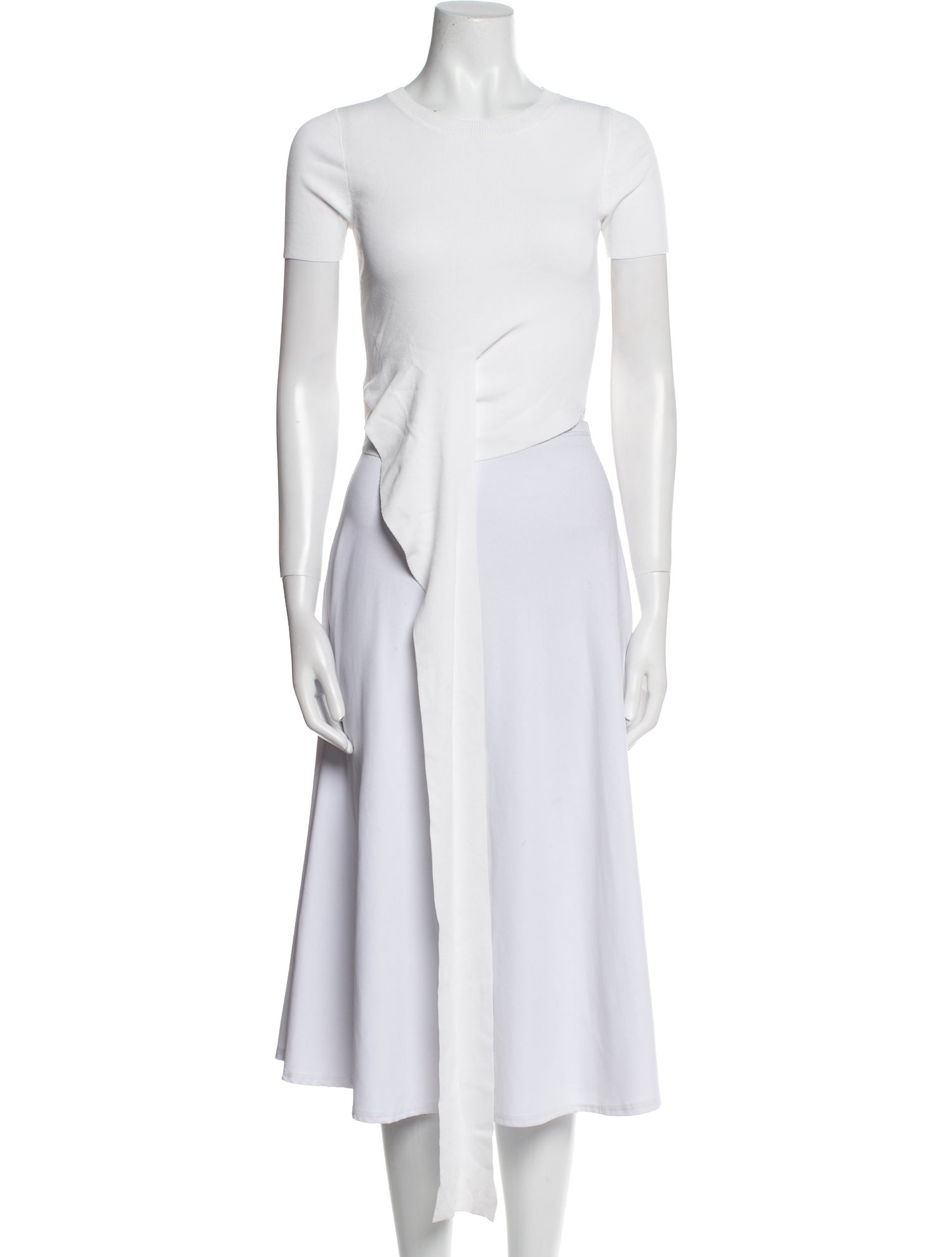 Sandro Bateau Neckline Short Sleeve Crop Top