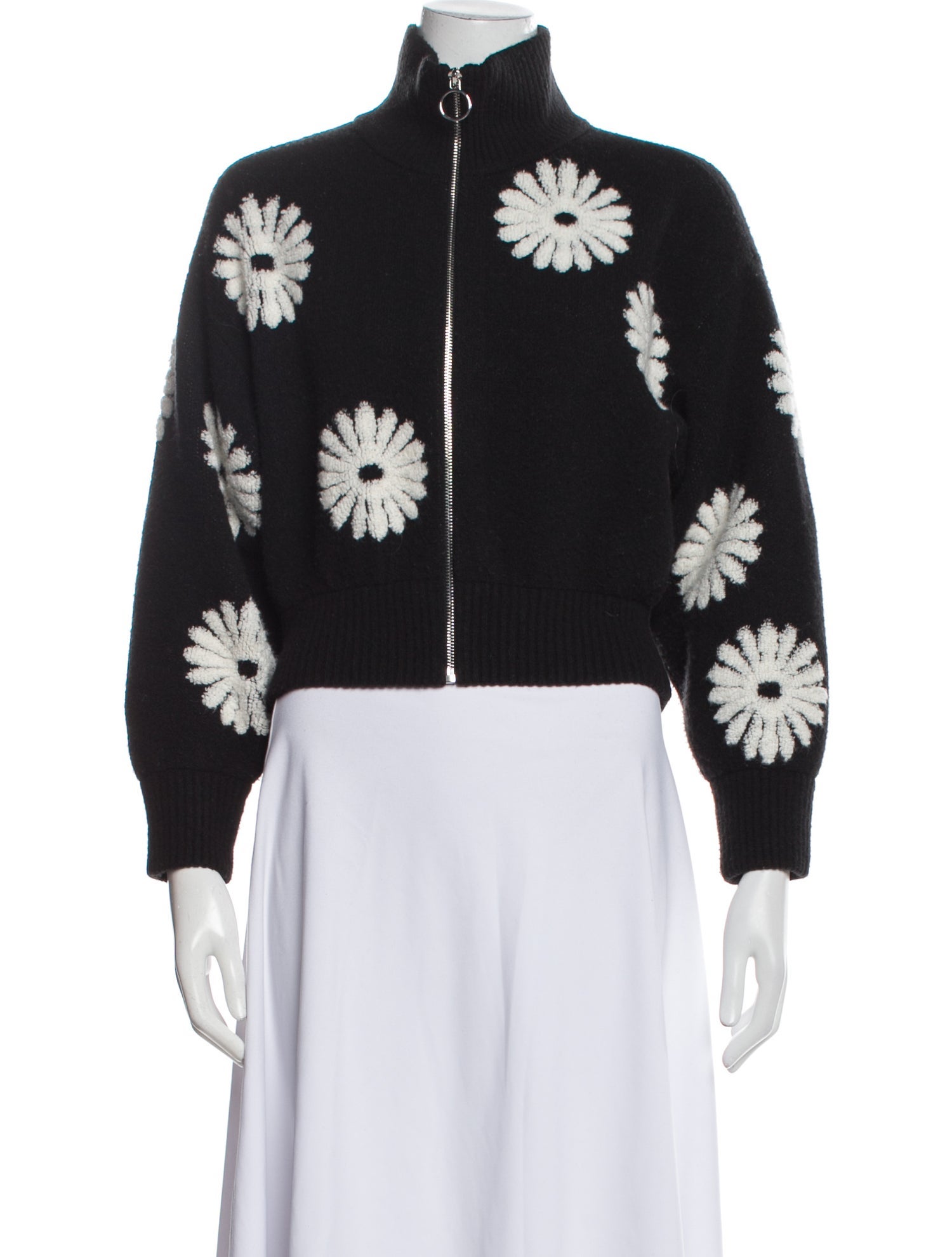 Sandro Printed Turtleneck Sweater