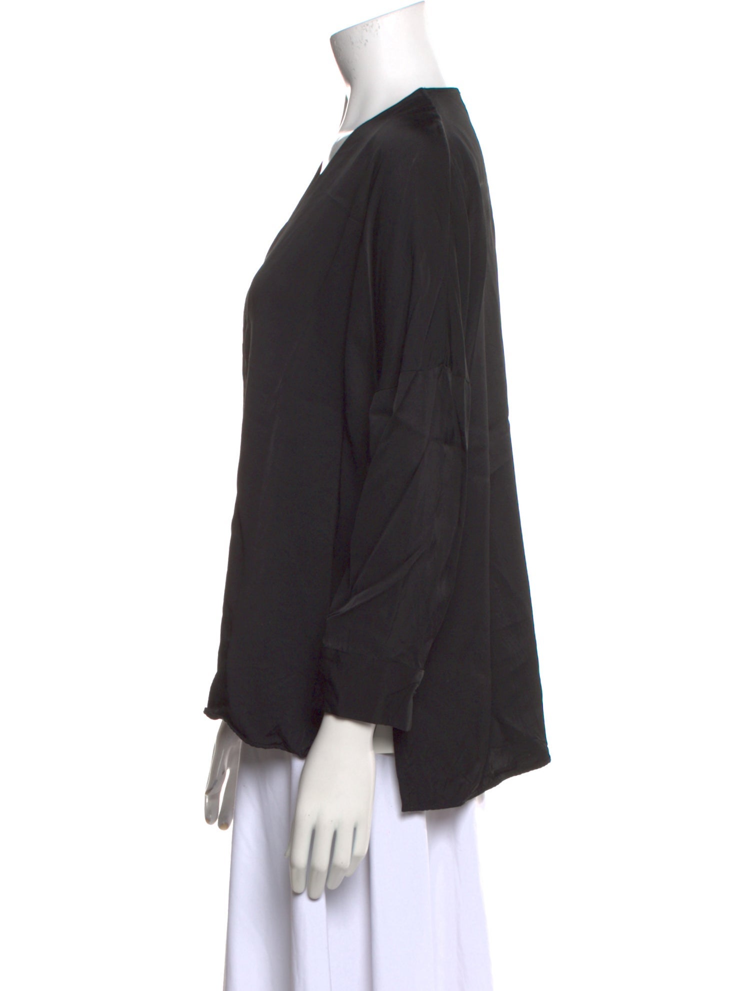 Sandro V-Neck Three-Quarter Sleeve Blouse