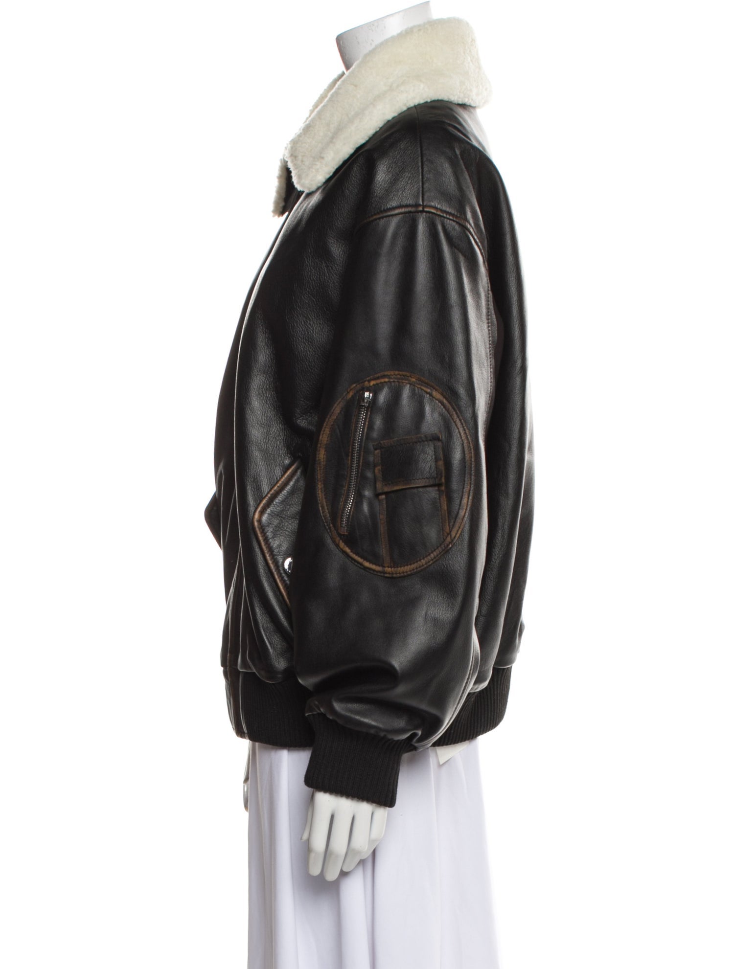 Sandro Leather Bomber Jacket