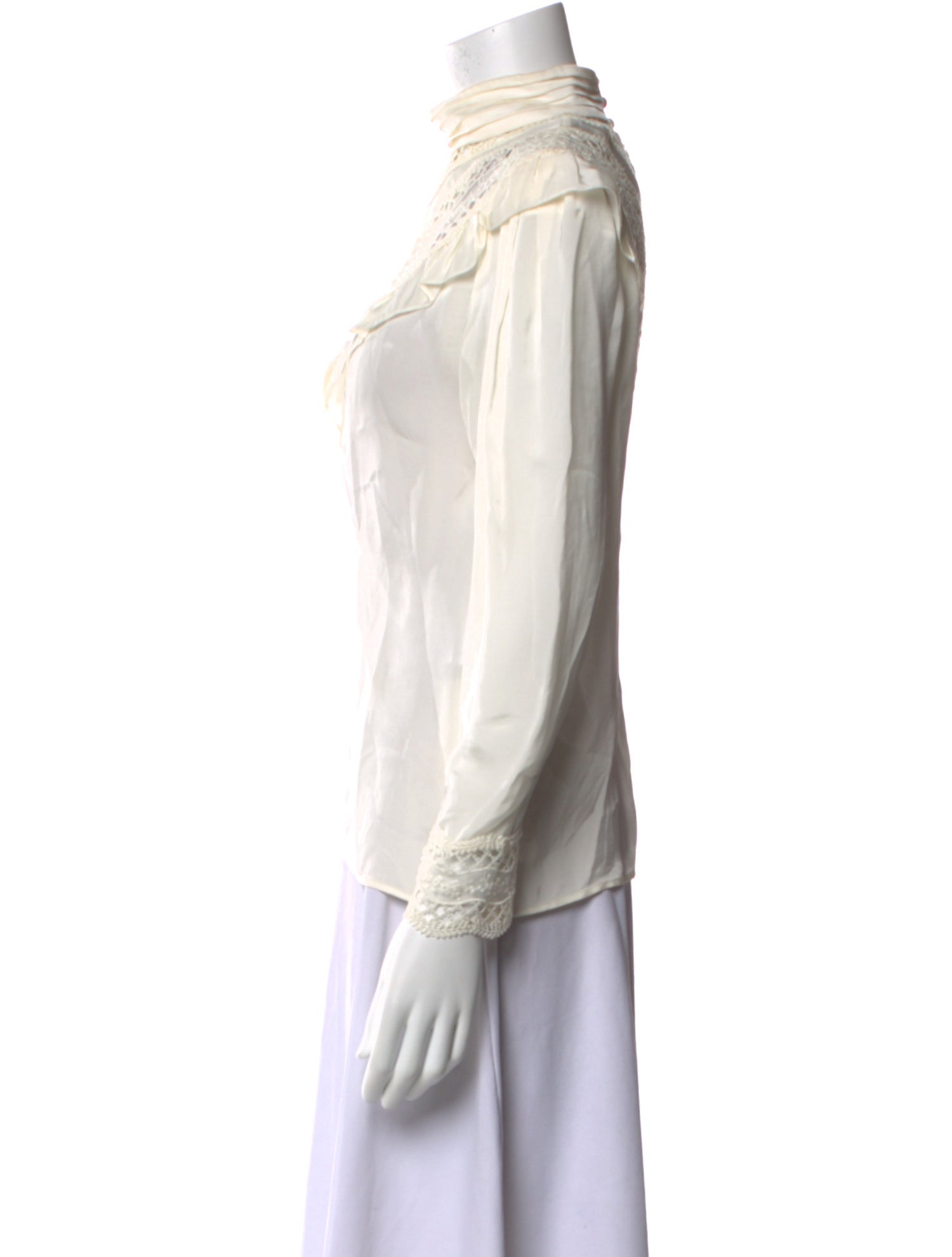 Sandro Mock Neck Long Sleeve Blouse