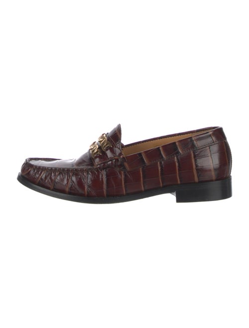 Sandro Embossed Leather Chain-Link Accents Loafers