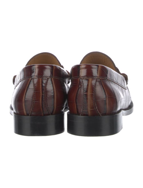 Sandro Embossed Leather Chain-Link Accents Loafers