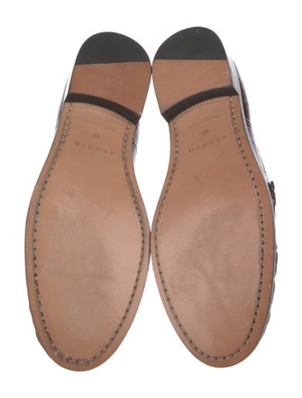 Sandro Embossed Leather Chain-Link Accents Loafers