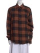 Sandro Plaid Print Long Sleeve Button-Up Top