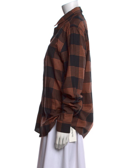 Sandro Plaid Print Long Sleeve Button-Up Top