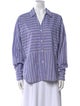 Sandro Striped Long Sleeve Button-Up Top