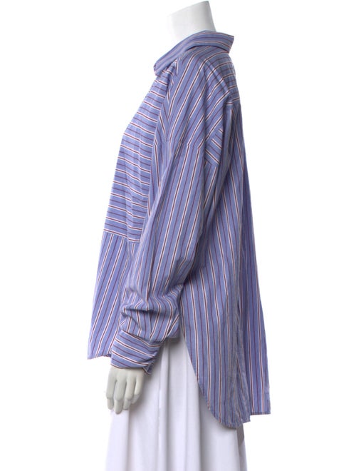 Sandro Striped Long Sleeve Button-Up Top