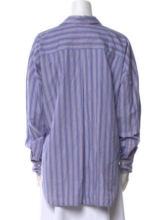 Sandro Striped Long Sleeve Button-Up Top