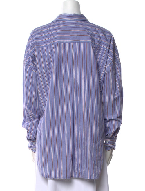 Sandro Striped Long Sleeve Button-Up Top