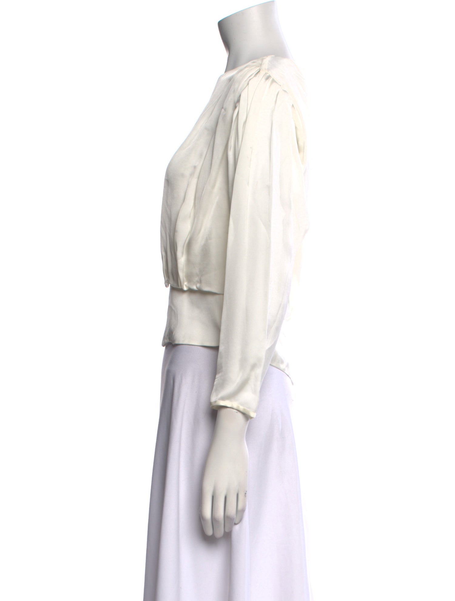 Sandro Bateau Neckline Long Sleeve Crop Top