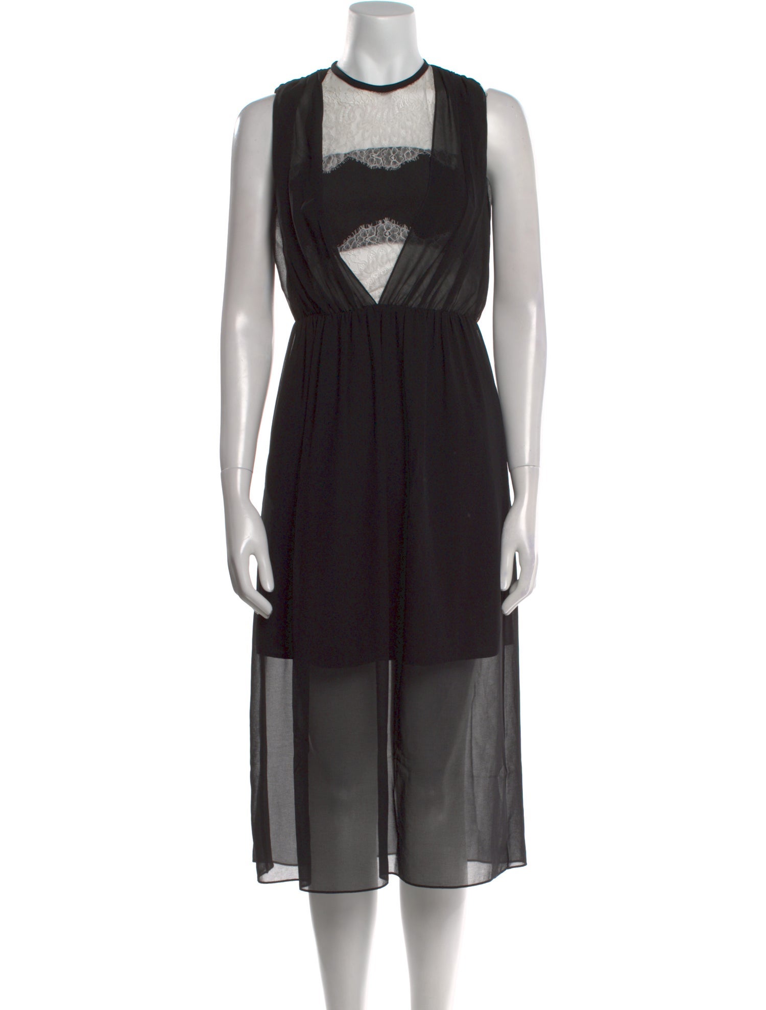 Sandro Crew Neck Midi Length Dress