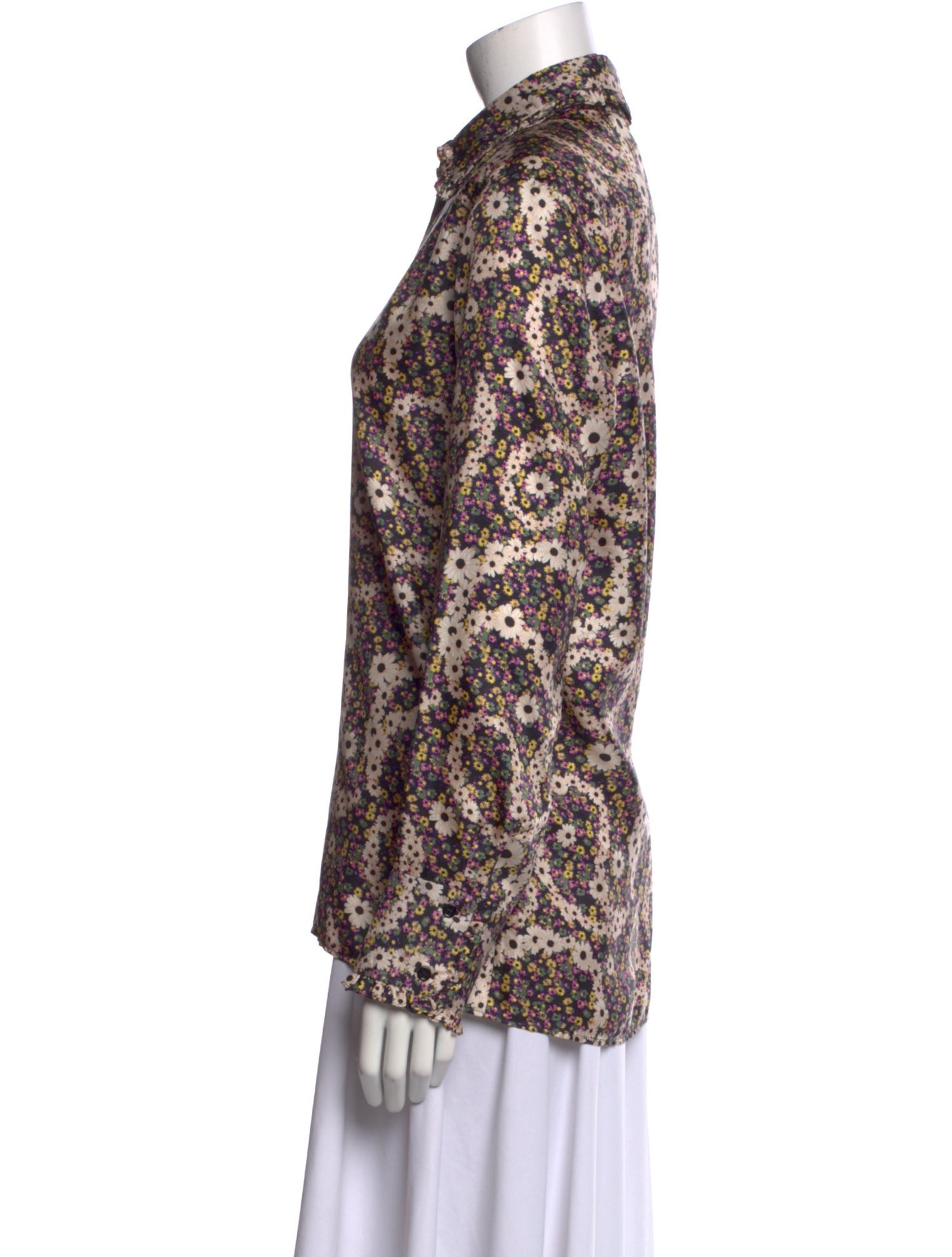 Sandro Silk Paisley Print Button-Up Top