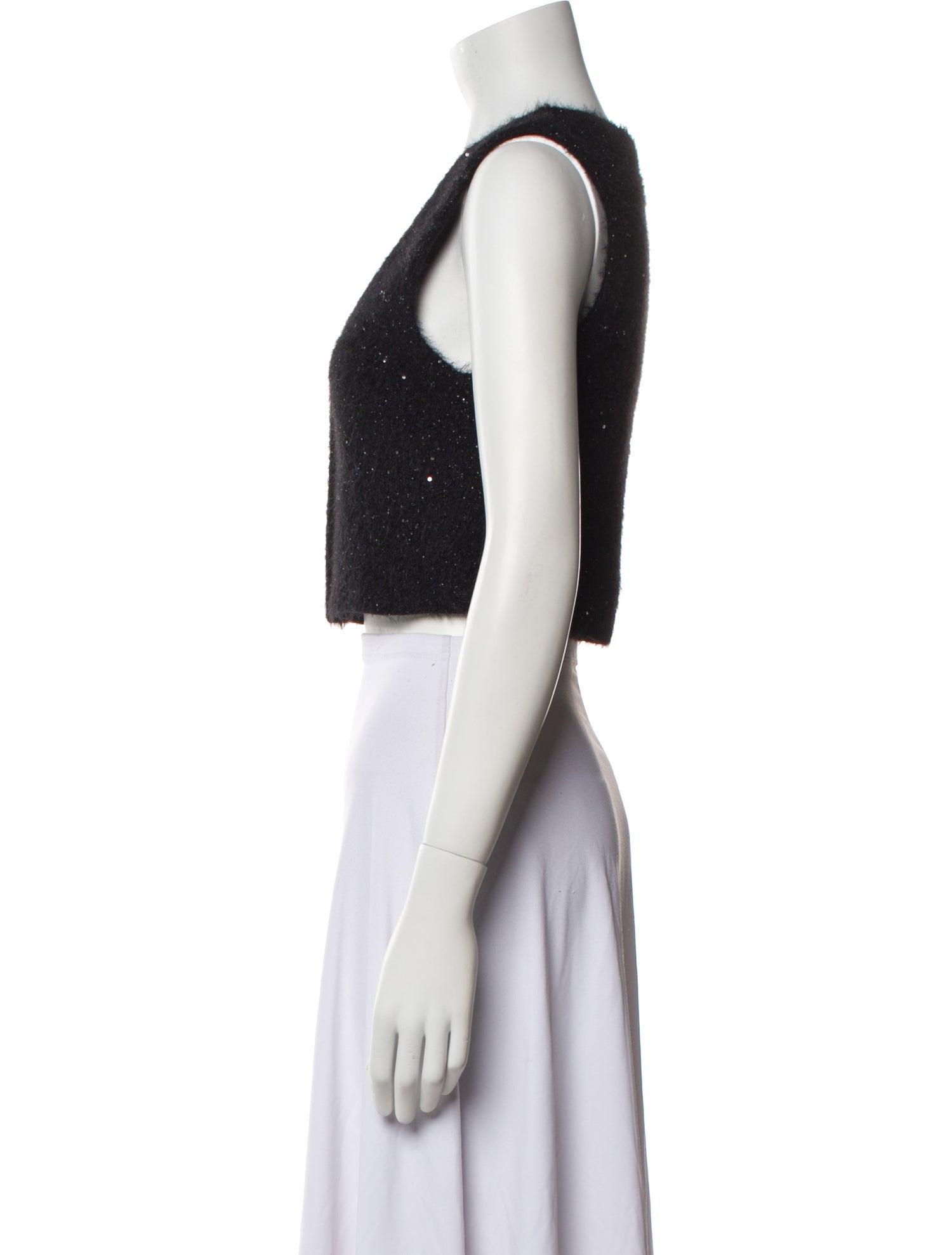 Sandro V-Neck Sleeveless Crop Top