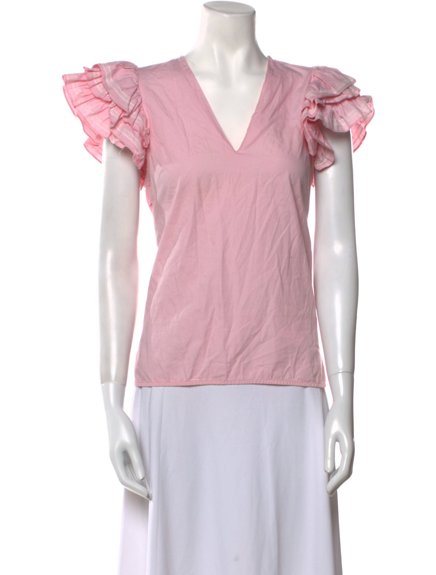 Sandro V-Neck Short Sleeve Blouse
