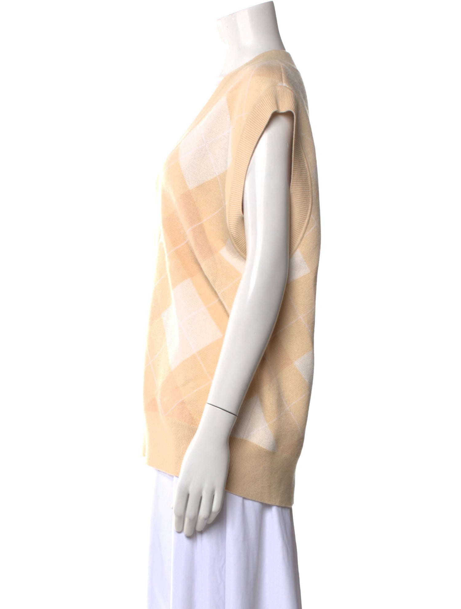 Sandro Plaid Print V-Neck Sweater