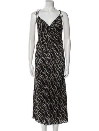 Sandro Printed Long Dress