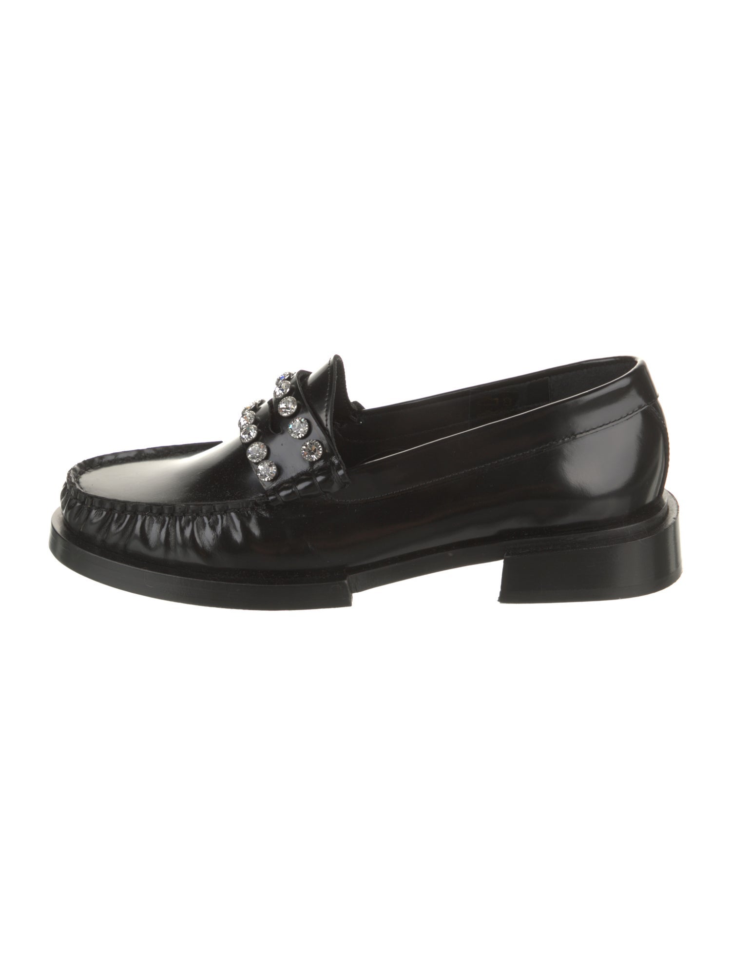 Sandro Leather Chain-Link Accents Loafers
