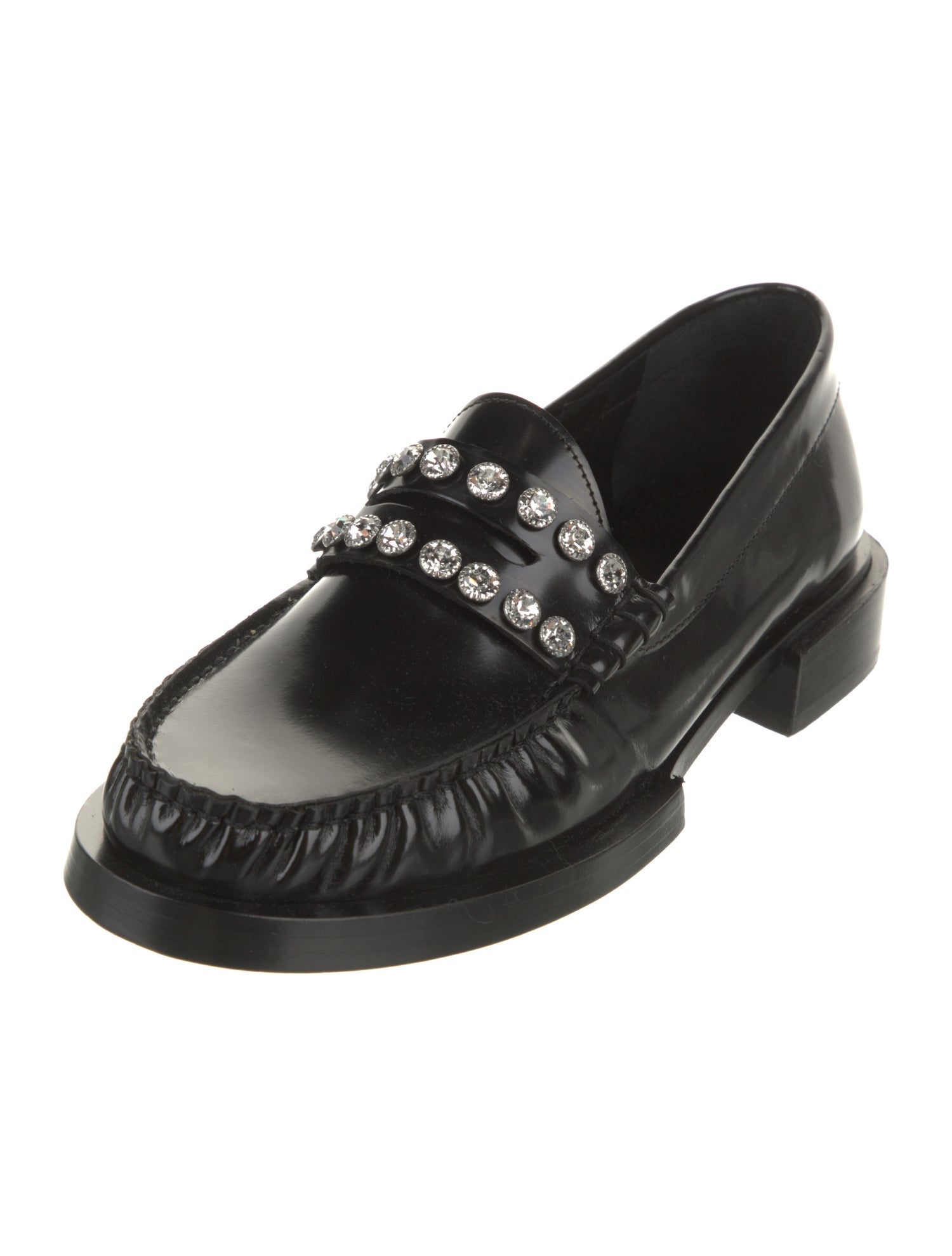 Sandro Leather Chain-Link Accents Loafers