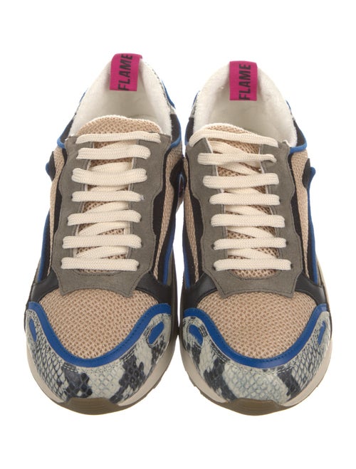 Sandro Suede Colorblock Pattern Sneakers