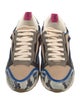 Sandro Suede Colorblock Pattern Sneakers