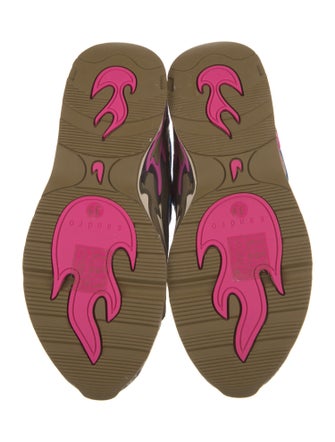 Sandro Suede Colorblock Pattern Sneakers