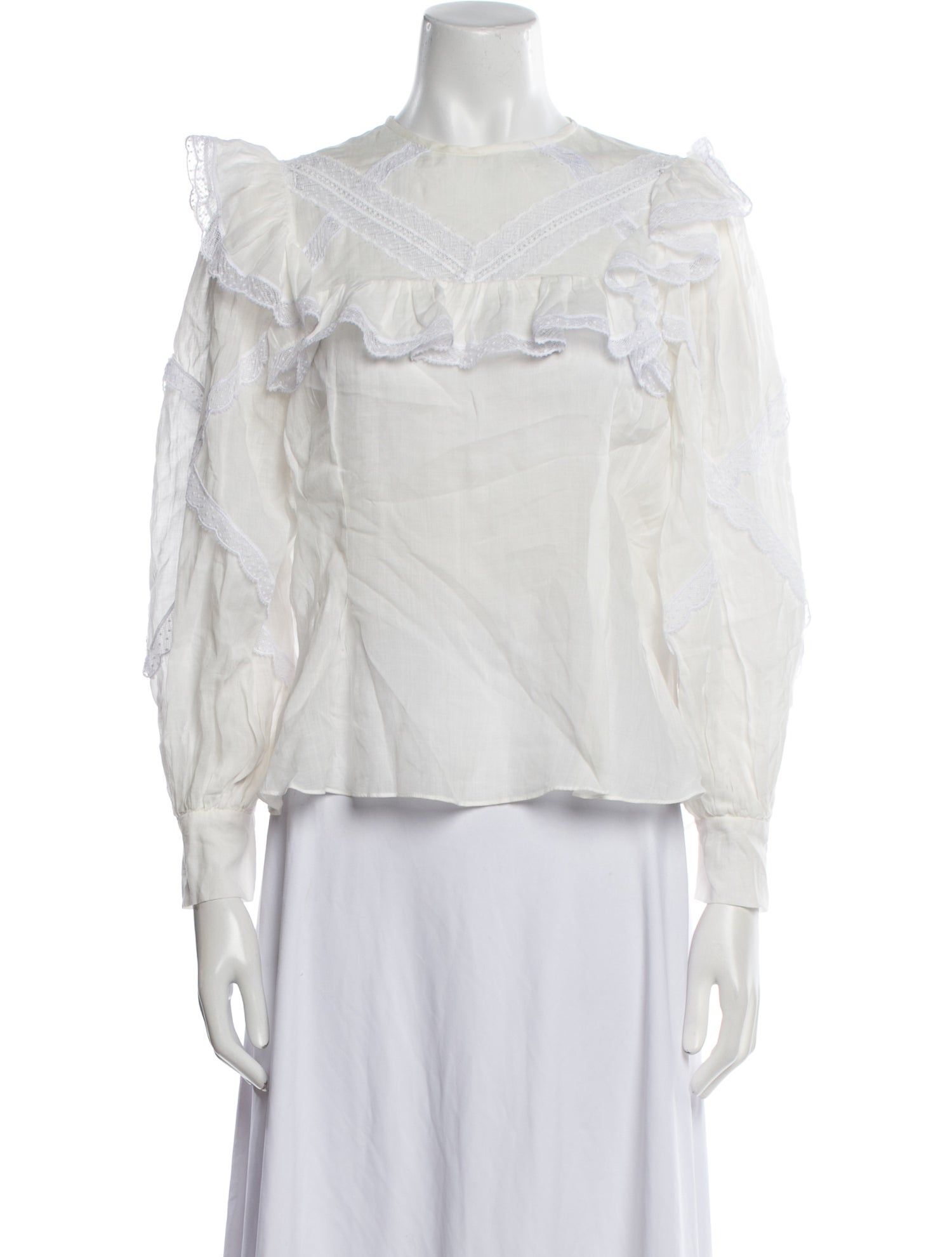 Sandro Mock Neck Three-Quarter Sleeve Blouse