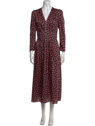 Sandro Floral Print Long Dress