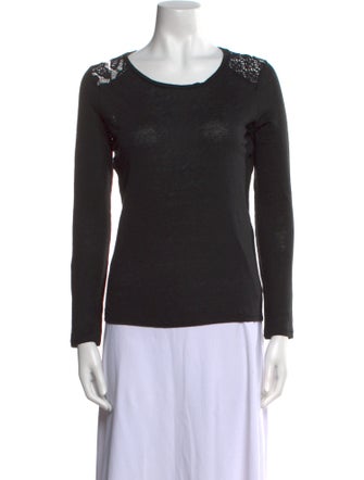 Sandro Linen Scoop Neck T-Shirt