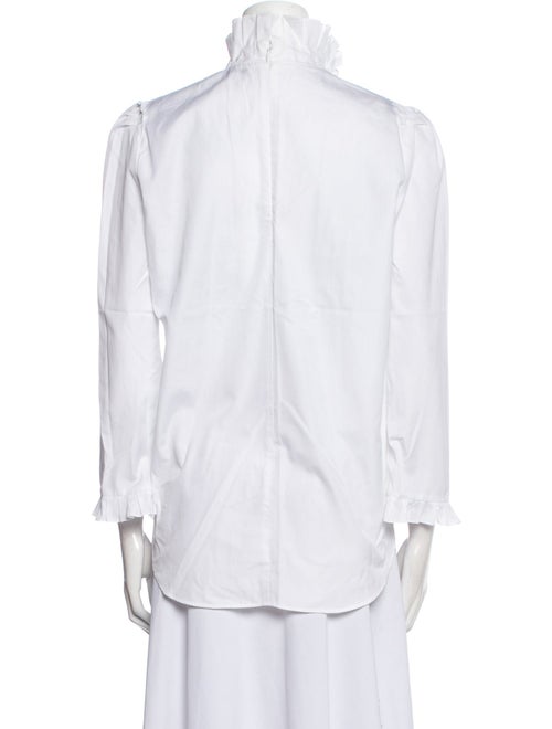 Sandro Mock Neck Three-Quarter Sleeve Button-Up Top