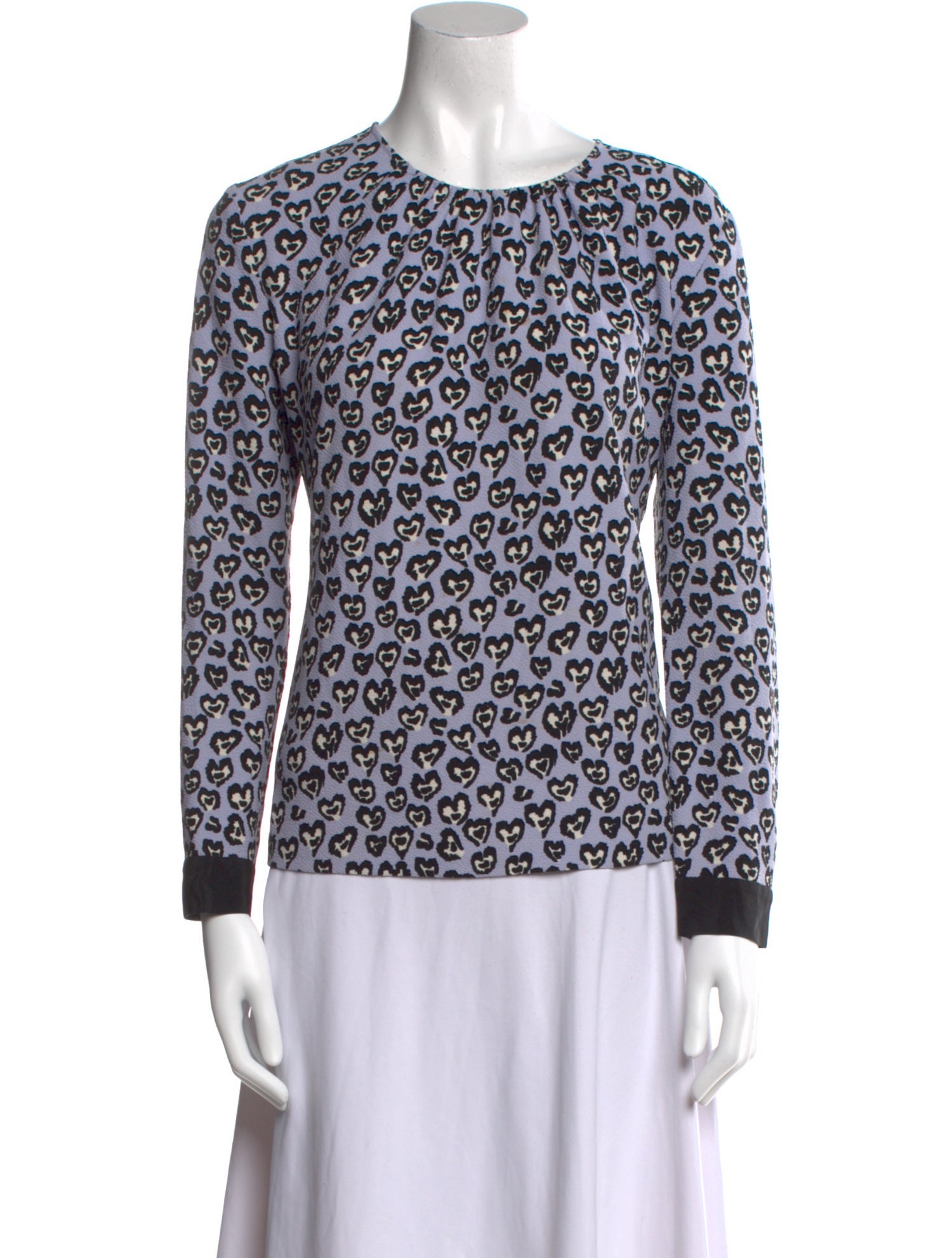 Sandro Animal Print Crew Neck Top