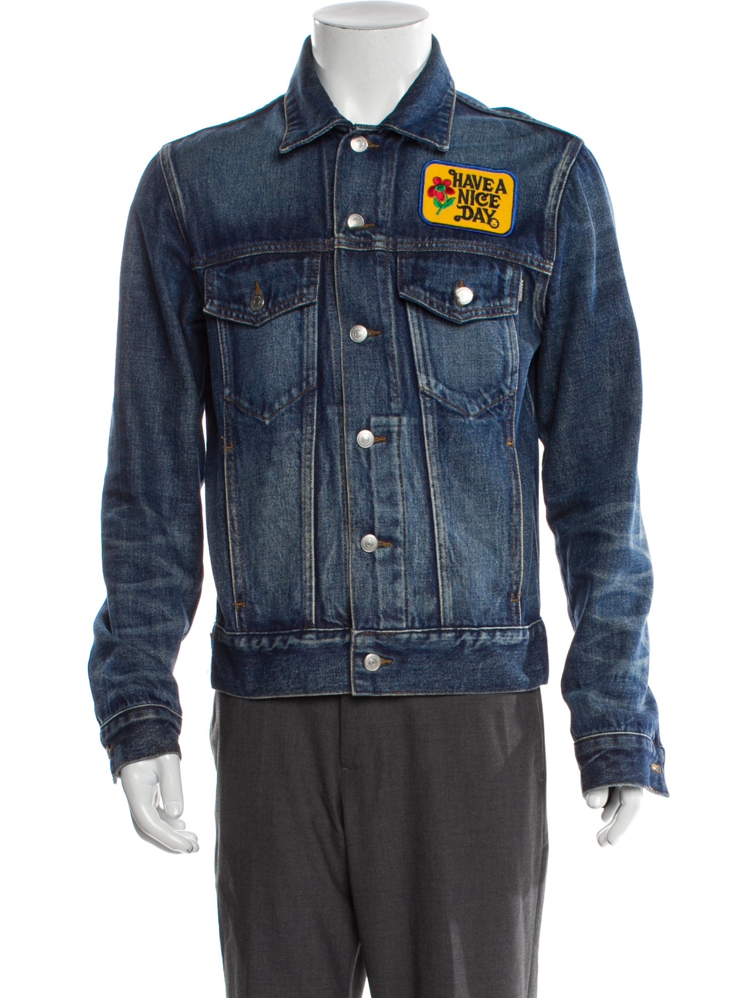 Sandro Graphic Print Denim Jacket