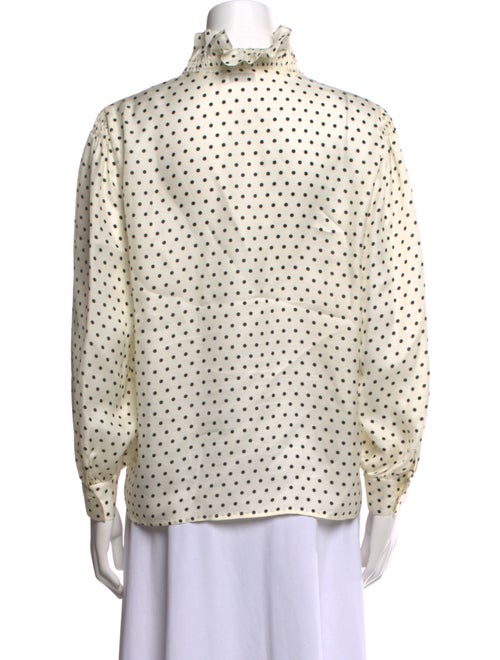 Sandro Polka Dot Print V-Neck Button-Up Top
