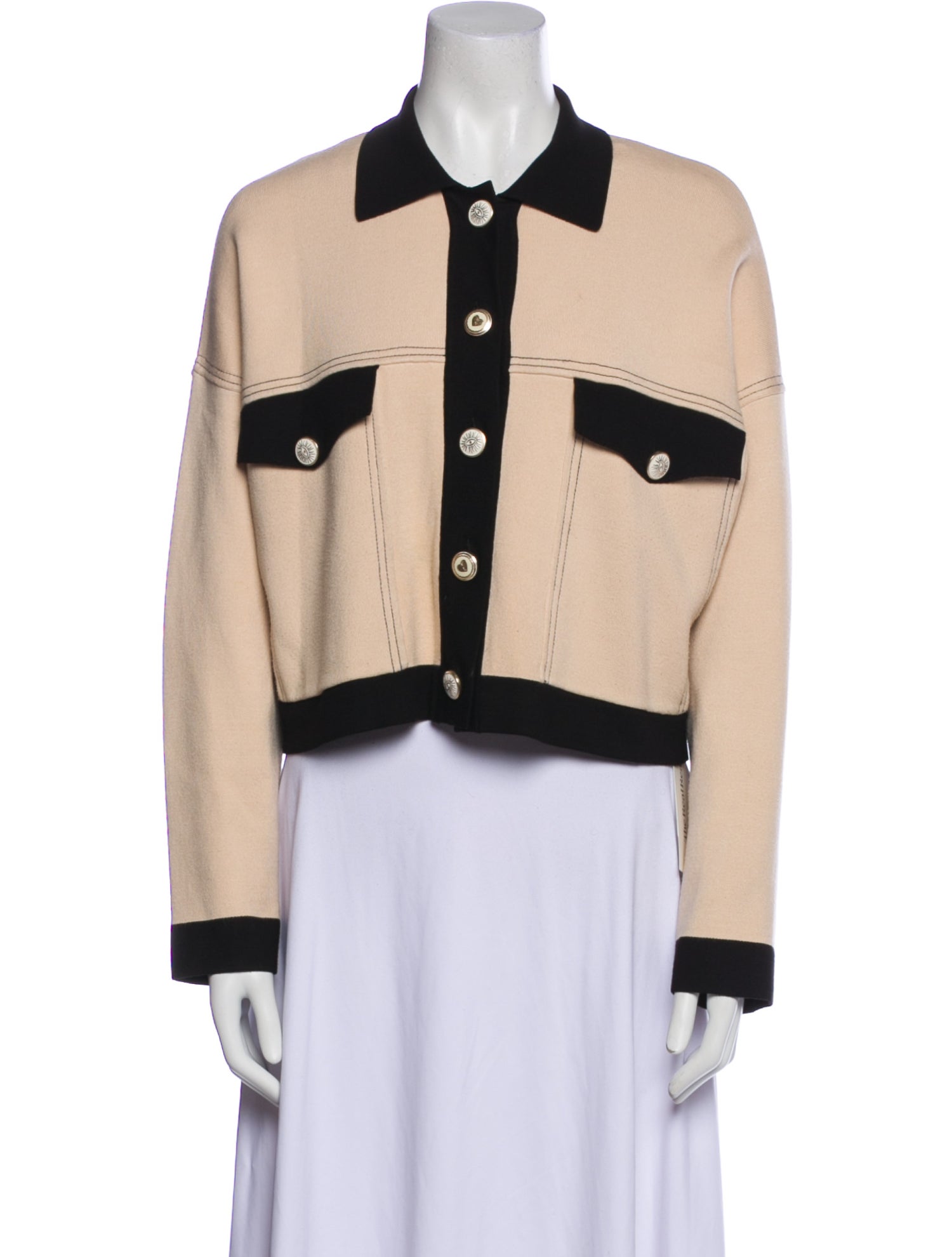 Sandro Colorblock Pattern Denim Jacket