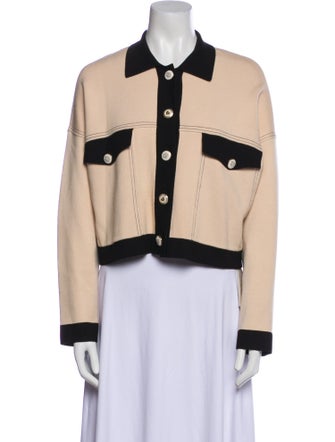 Sandro Colorblock Pattern Denim Jacket