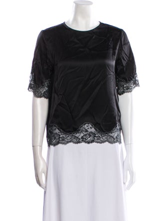 Sandro Silk Crew Neck Blouse