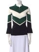 Sandro Colorblock Pattern V-Neck Top