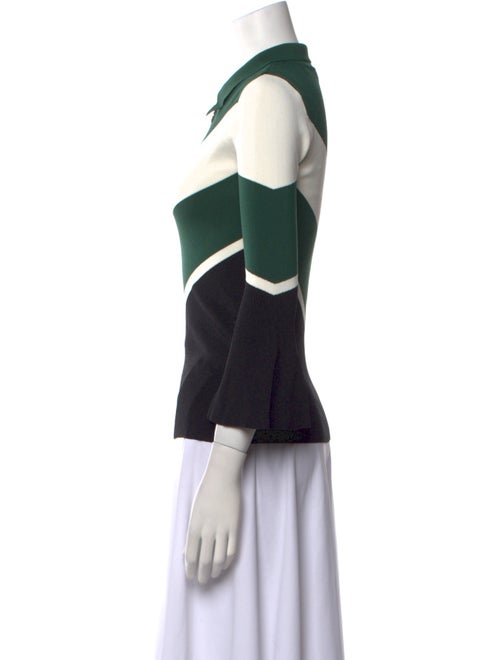 Sandro Colorblock Pattern V-Neck Top