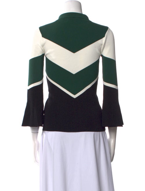 Sandro Colorblock Pattern V-Neck Top