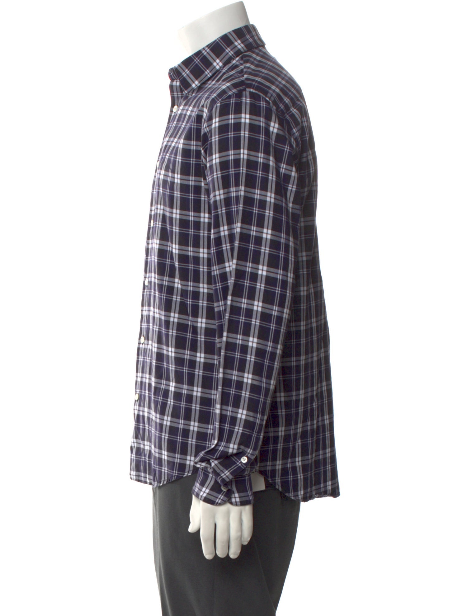 Sandro Plaid Print Long Sleeve Shirt