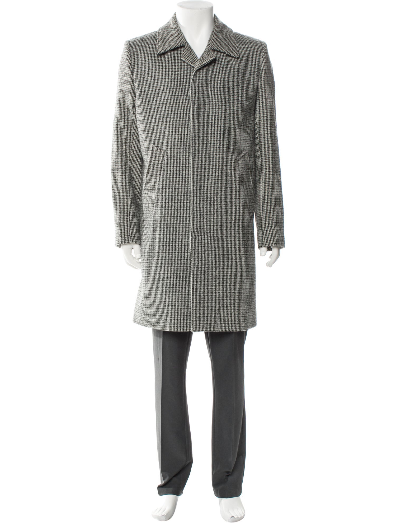Sandro Wool Houndstooth Print Overcoat