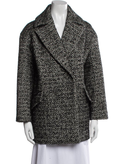 Sandro Wool Tweed Pattern Peacoat