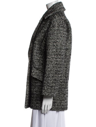 Sandro Wool Tweed Pattern Peacoat