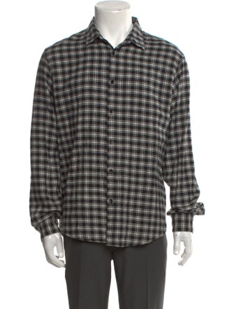 Sandro Plaid Print Long Sleeve Shirt