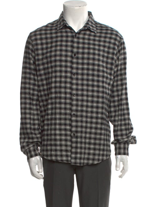 Sandro Plaid Print Long Sleeve Shirt