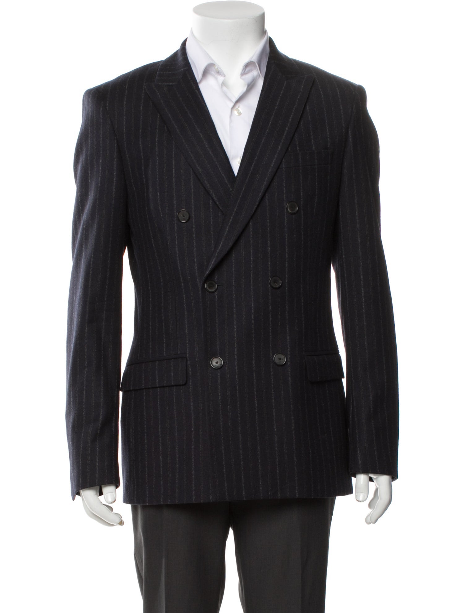 Sandro Wool Striped Peacoat